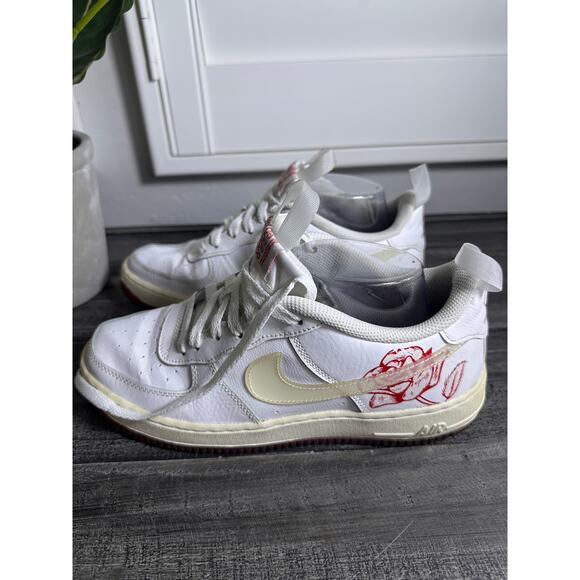 Nike Air Force 1 Low CN8534-100 Bodega Plastic Bag White Rose Shoes - Picture 1 of 6
